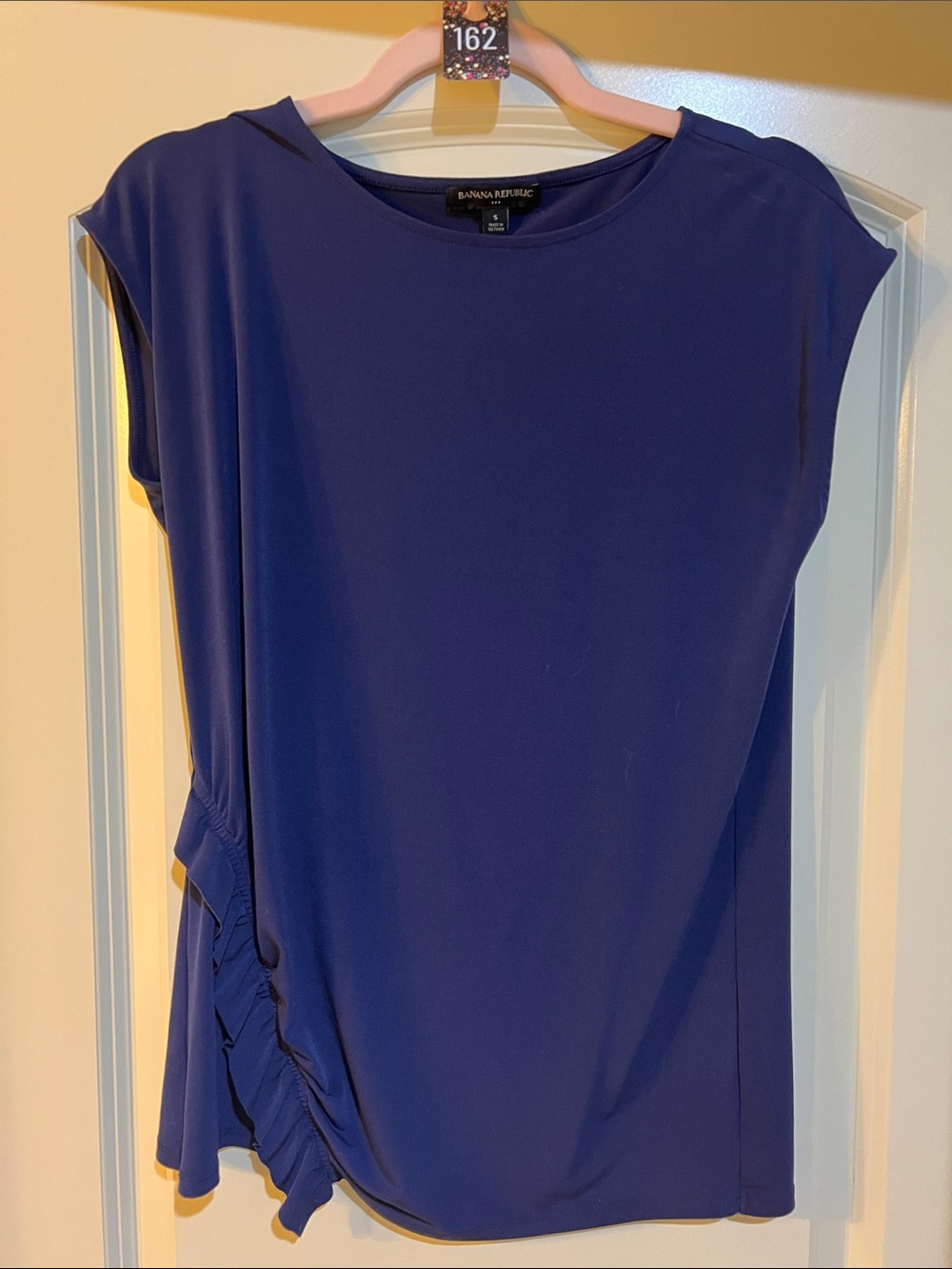 Banana Republic Women's Royalty Purple Cap Sleeve Ruffle Top H162